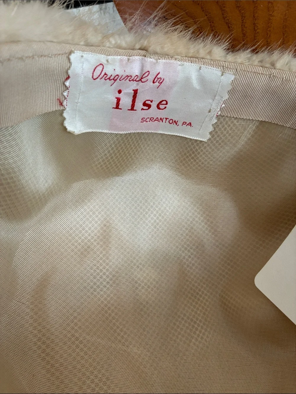 Vintage Cream Genuine Mink Fur Hat
